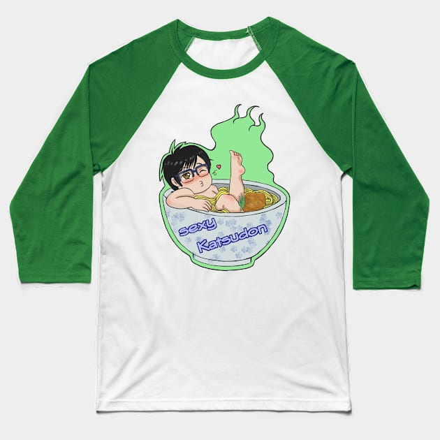 Sexy Katsudon - Yurii! on Ice Baseball T-Shirt by CintiaSand